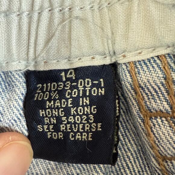 Vtg 90's Gap Kids Classic Jeans Size Boys 14 Elastic Waist Logo Patch Preppy - Picture 10 of 16